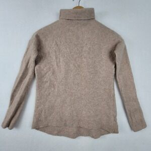 Tahari Luxe Cashmere Turtleneck Sweater Womens XS Tan Beige Pullover Knit